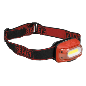 Sealey HT08RR Rechargeable Head Torch with Auto-Sensor 8W COB LED - Red