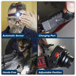 Sealey HT106LED Head & Hat Torch with Auto-Sensor 3W SMD LED - additional view 7