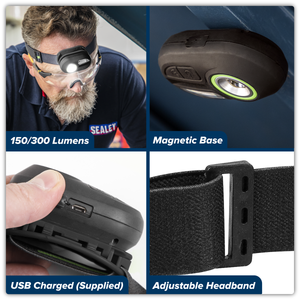 Sealey HT300R Rechargeable Headlight with Auto-Sensor 3W COB & 1W SMD LED - additional view 9