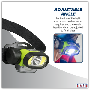 Sealey HT400LED Rechargeable Head Torch with Auto-Sensor 5W & 3W COB LED - additional view 19