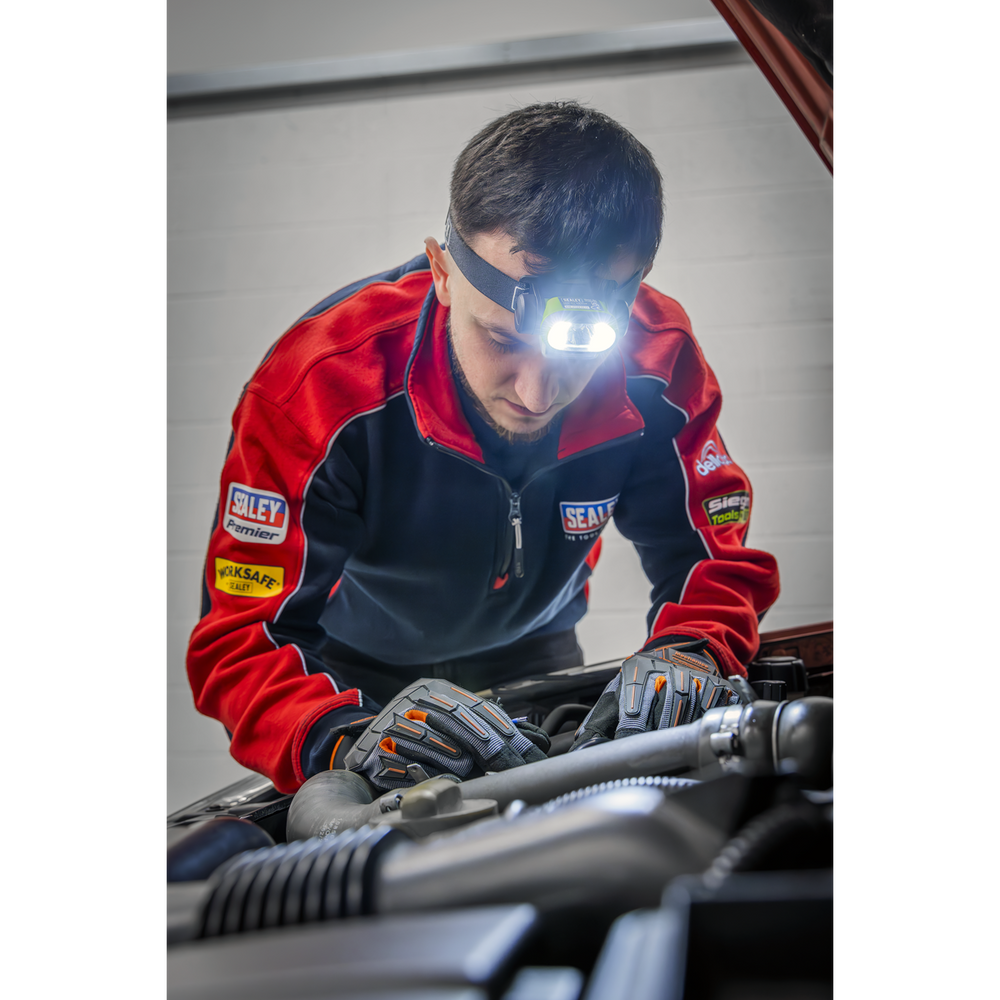 Sealey HT400LED Rechargeable Head Torch with Auto-Sensor 5W & 3W COB LED - additional view 2