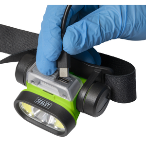 Sealey HT400LED Rechargeable Head Torch with Auto-Sensor 5W & 3W COB LED - additional view 4
