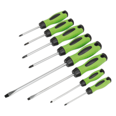 Sealey HV001 Premier Screwdriver Set 8pc - Hi-Vis Green