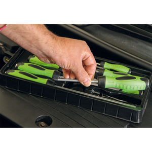 Sealey HV002 Premier Hammer-Thru Screwdriver Set 8pc - Hi-Vis Green - additional view 4