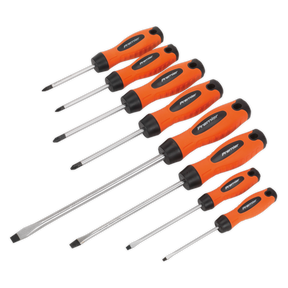 Sealey HV003 Premier Screwdriver Set 8pc - Hi-Vis Orange