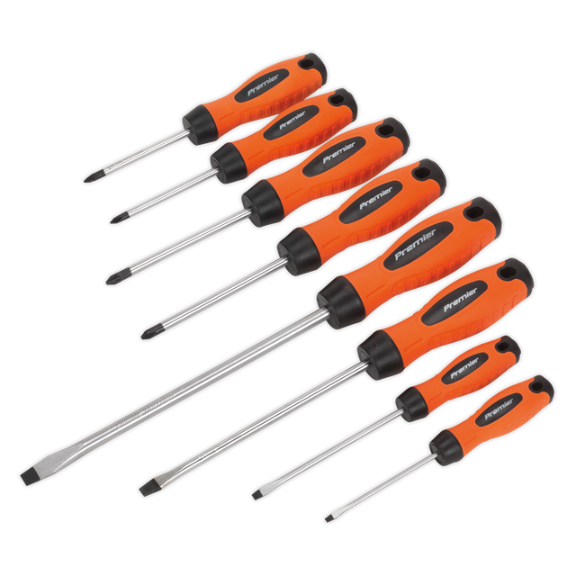 Sealey HV003 Premier Screwdriver Set 8pc - Hi-Vis Orange