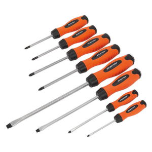 Sealey HV004 Premier Hammer-Thru Screwdriver Set 8pc - Hi-Vis Orange