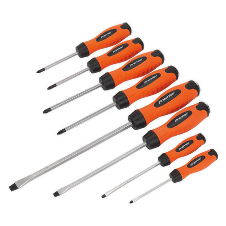 Sealey HV004 Premier Hammer-Thru Screwdriver Set 8pc - Hi-Vis Orange