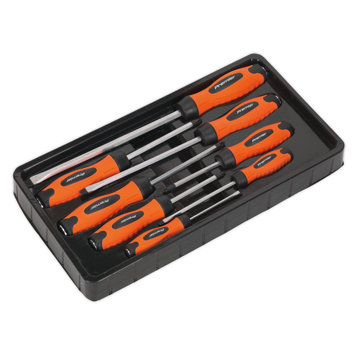 Sealey HV004 Premier Hammer-Thru Screwdriver Set 8pc - Hi-Vis Orange - additional view 4
