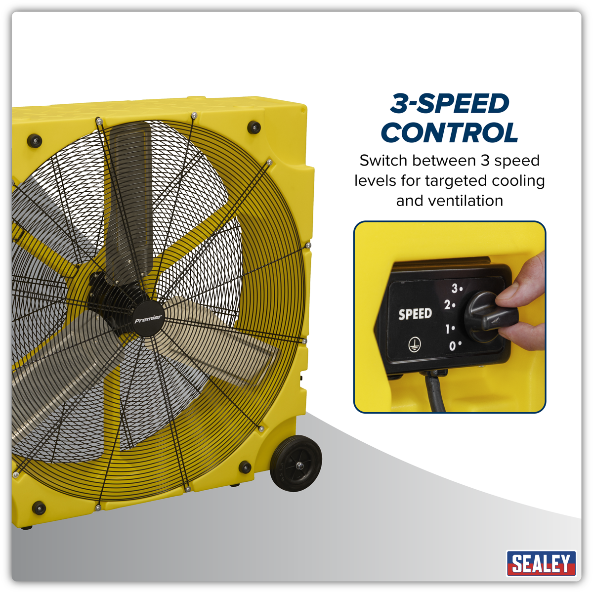 Sealey HVD36110VPM Premier 36" Industrial High Velocity Rotomould Drum Fan 3-Speed 110V - additional view 4