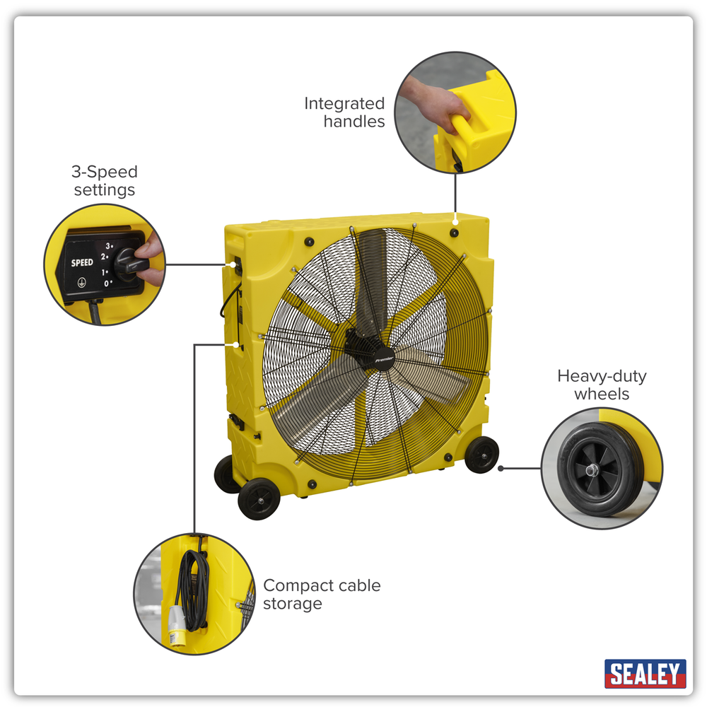 Sealey HVD36110VPM Premier 36" Industrial High Velocity Rotomould Drum Fan 3-Speed 110V - additional view 5