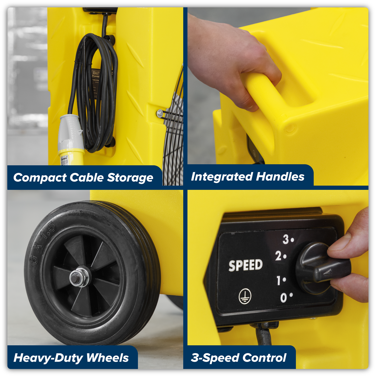 Sealey HVD36110VPM Premier 36" Industrial High Velocity Rotomould Drum Fan 3-Speed 110V - additional view 7