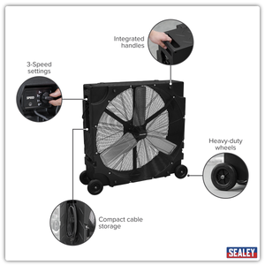 Sealey HVD36PM Premier 36" Industrial High Velocity Rotomould Drum Fan 3-Speed 230V - additional view 10