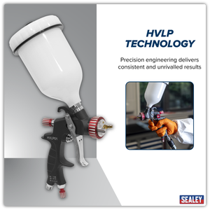 Sealey HVLP01 Premier Professional HVLP Gravity Feed Spray Gun 1.3mm Set-Up - additional view 12