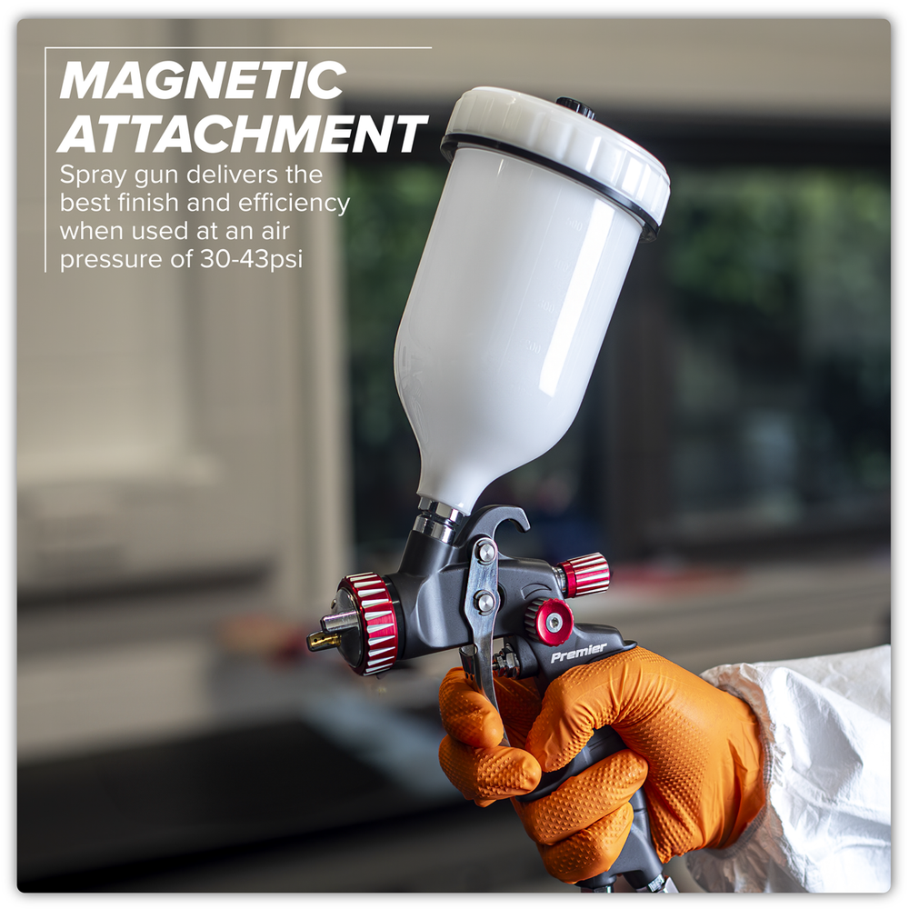 Sealey HVLP01 Premier Professional HVLP Gravity Feed Spray Gun 1.3mm Set-Up - additional view 4