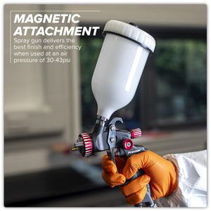 Sealey HVLP01 Premier Professional HVLP Gravity Feed Spray Gun 1.3mm Set-Up - additional view 4
