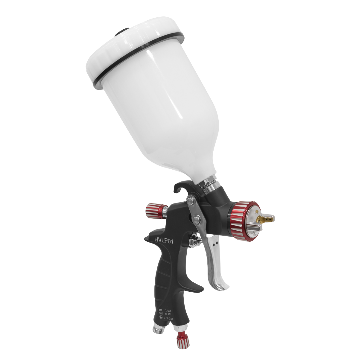 Sealey HVLP01 Premier Professional HVLP Gravity Feed Spray Gun 1.3mm Set-Up - additional view 9
