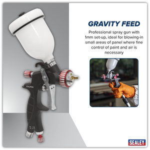 Sealey HVLP04 Premier Professional HVLP Gravity Feed Touch-Up Spray Gun 1mm Set-Up - additional view 10