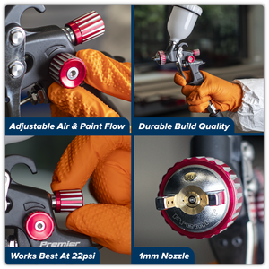 Sealey HVLP04 Premier Professional HVLP Gravity Feed Touch-Up Spray Gun 1mm Set-Up - additional view 9
