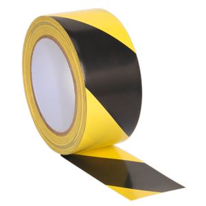 Sealey HWTBY Hazard Warning Tape 50mm x 33m - Black/Yellow