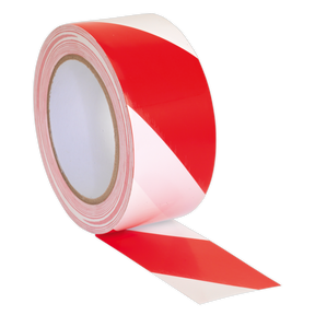 Sealey HWTRW Hazard Warning Tape 50mm x 33m - Red/White