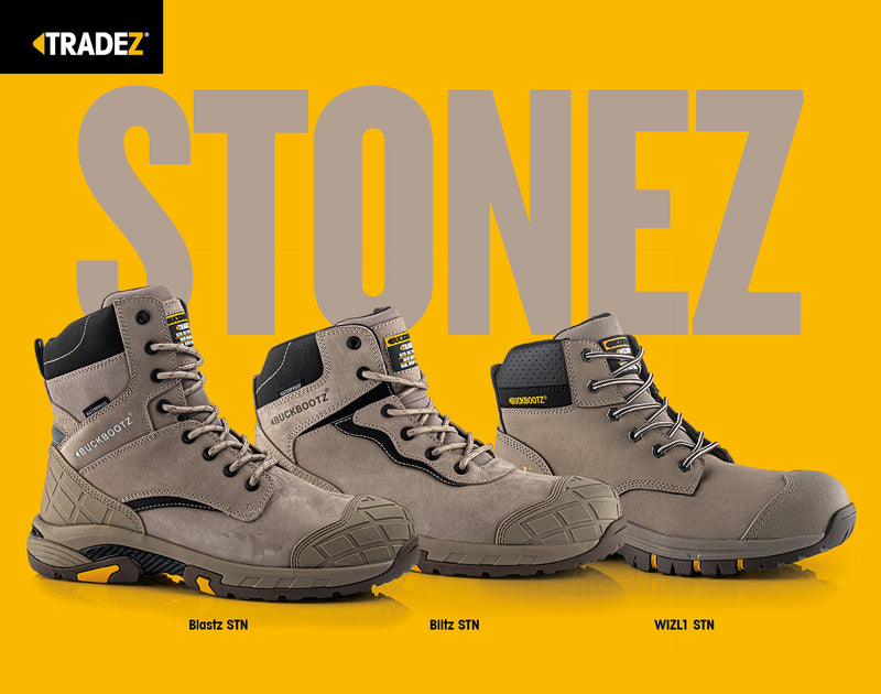 Buckbootz Blastz Tradez Waterproof High-Leg Lace/Zip Safety Boots
