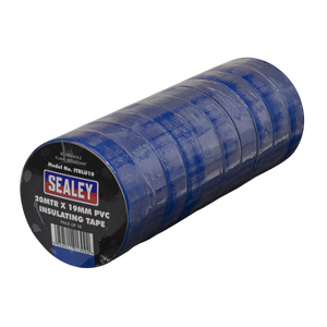 Sealey ITBLU10 PVC Insulating Tape 19mm x 20m, Blue - Pack of 10 - additional view 2
