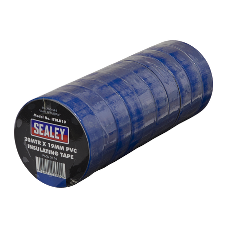 Sealey ITBLU10 PVC Insulating Tape 19mm x 20m, Blue - Pack of 10 - additional view 2