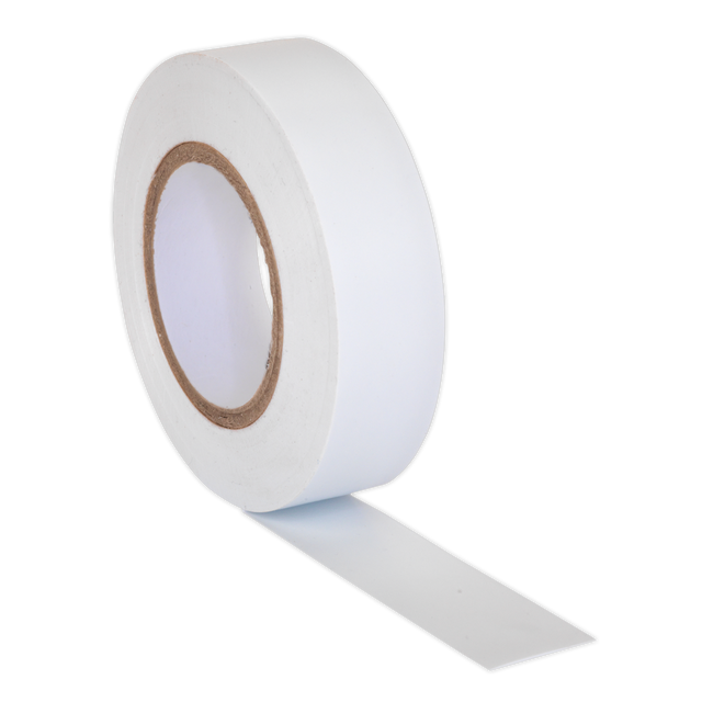 Sealey ITWHT10 PVC Insulating Tape 19mm x 20m, White - Pack of 10