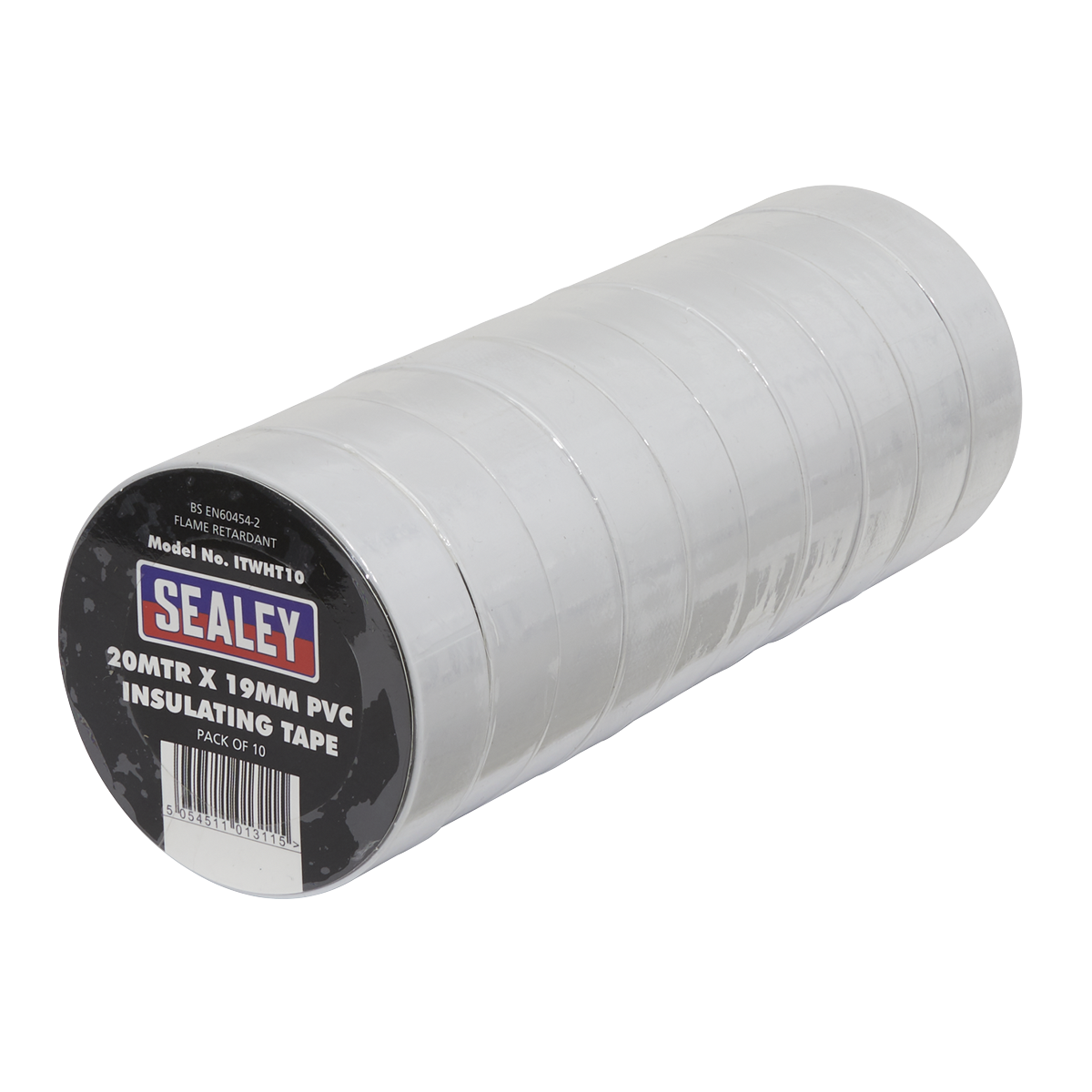 Sealey ITWHT10 PVC Insulating Tape 19mm x 20m, White - Pack of 10 - additional view 3