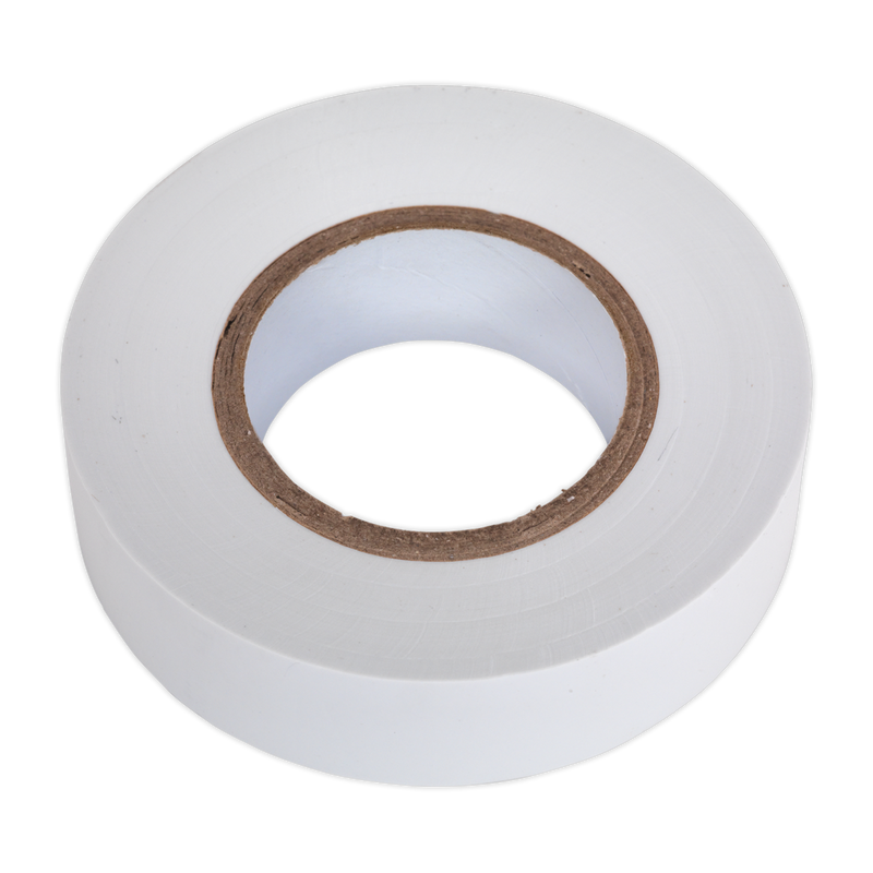 Sealey ITWHT10 PVC Insulating Tape 19mm x 20m, White - Pack of 10 - additional view 2
