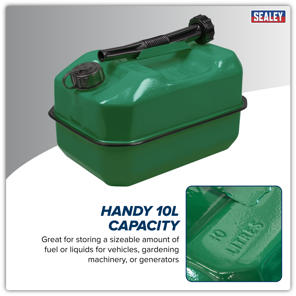 Sealey JC10RR Jerry Can 10L - Red - additional view 3