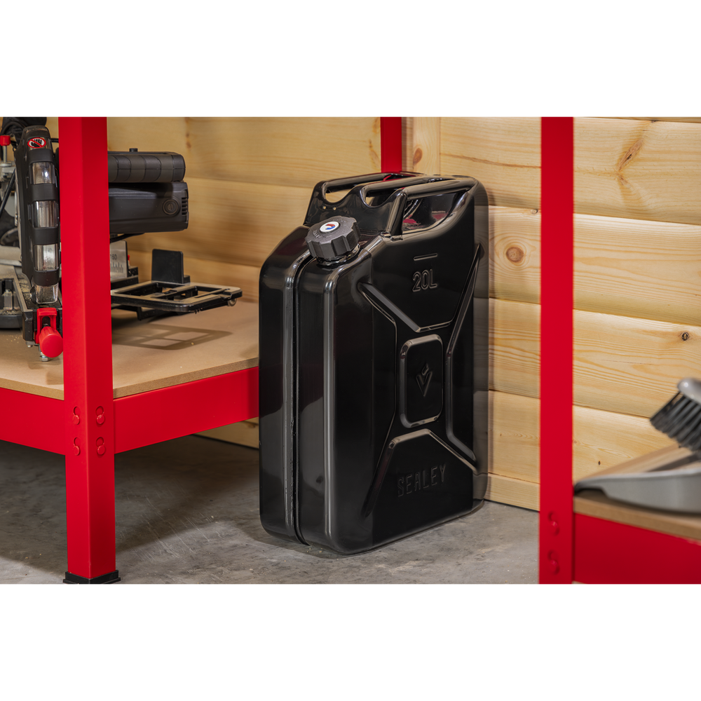 Sealey JC20SCB Screw Cap Metal Jerry Can 20L - Black - additional view 7