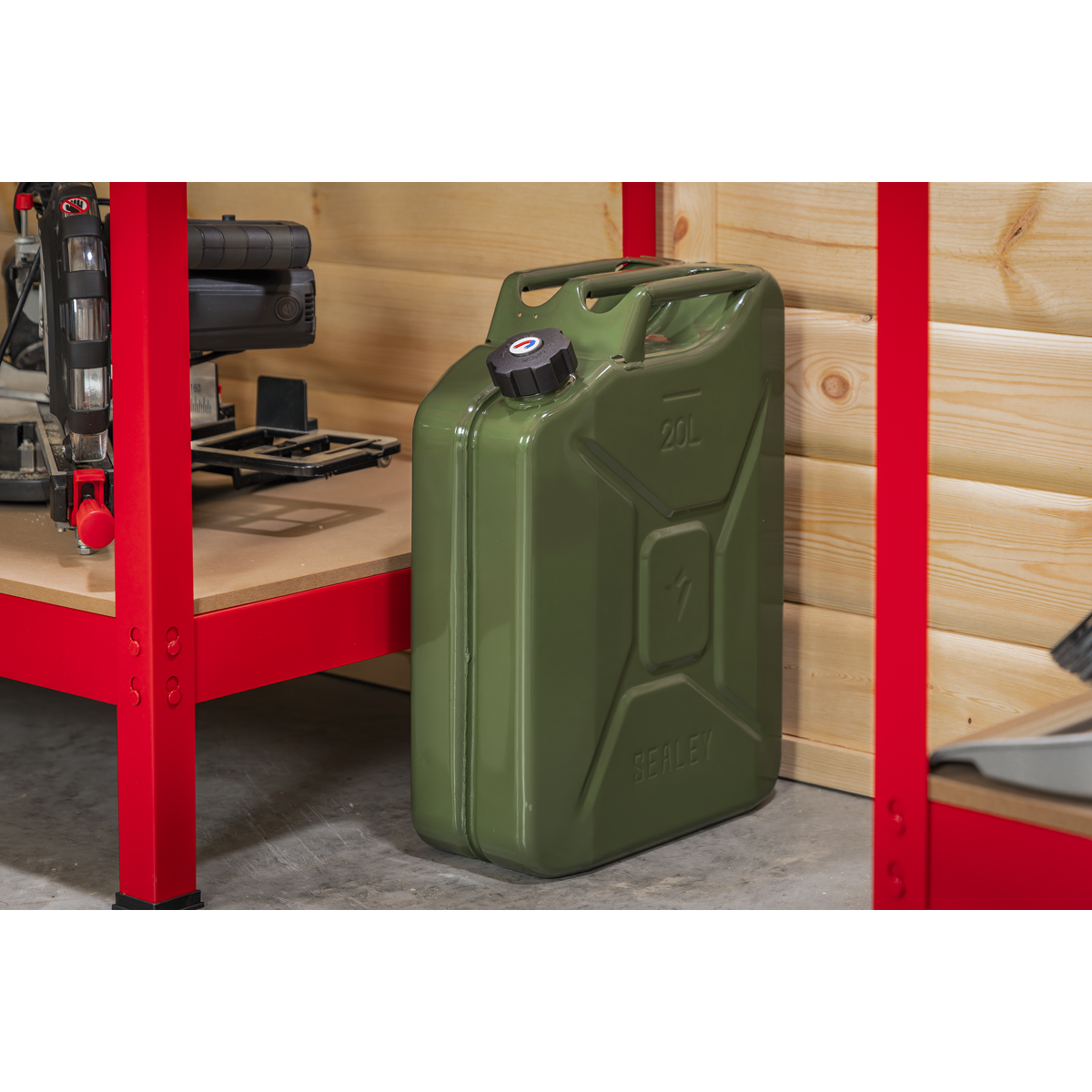 Sealey JC20SCG Screw Cap Metal Jerry Can 20L - Green - additional view 6