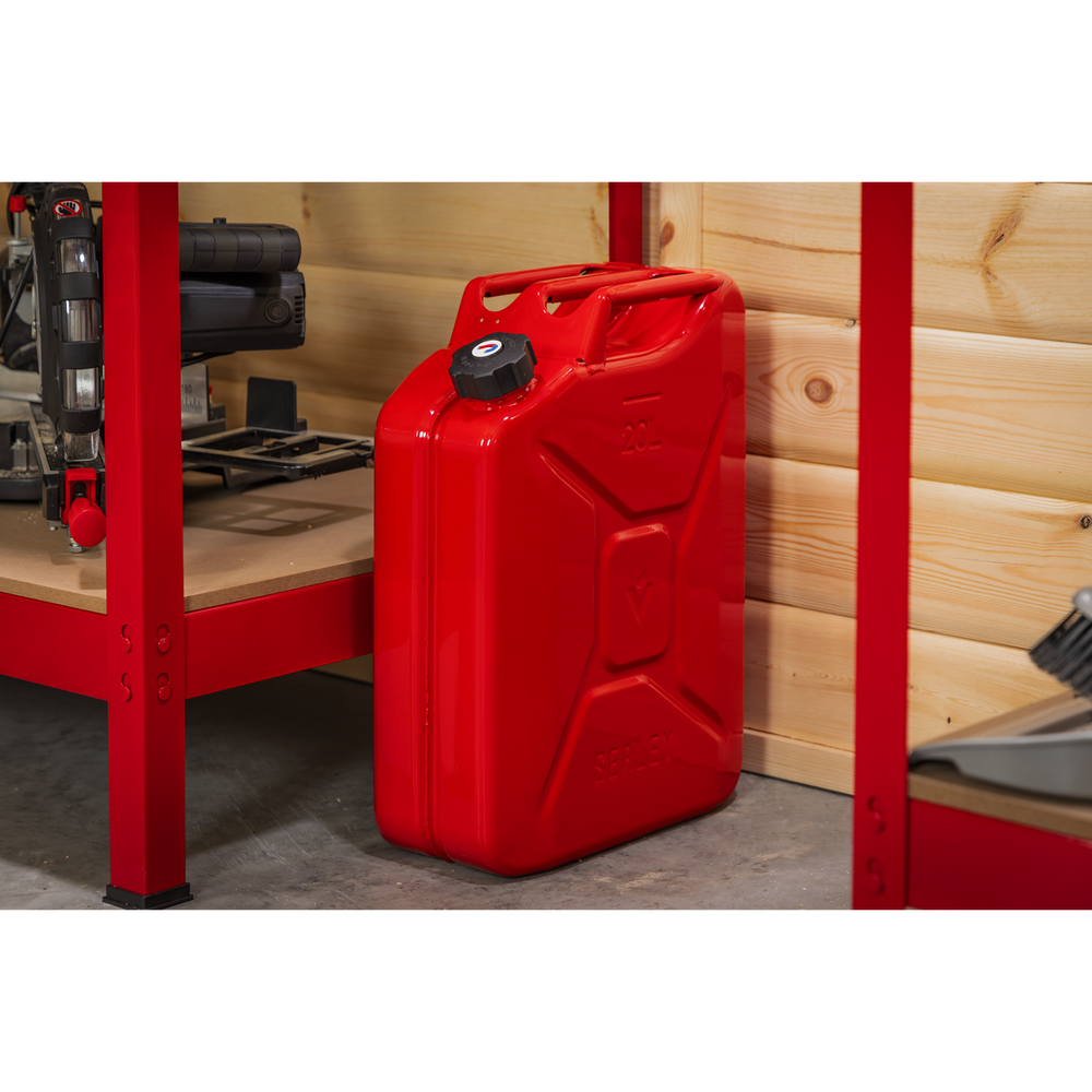 Sealey JC20SCR Screw Cap Metal Jerry Can 20L - Red - additional view 7