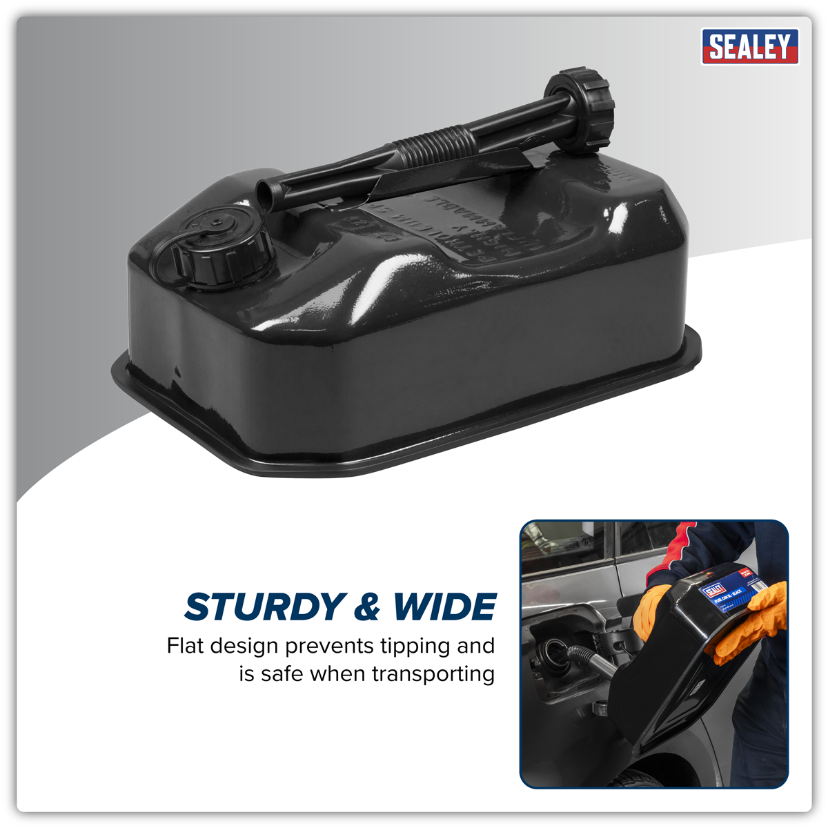 Sealey JC5RB Jerry Can 5L - Black - additional view 2