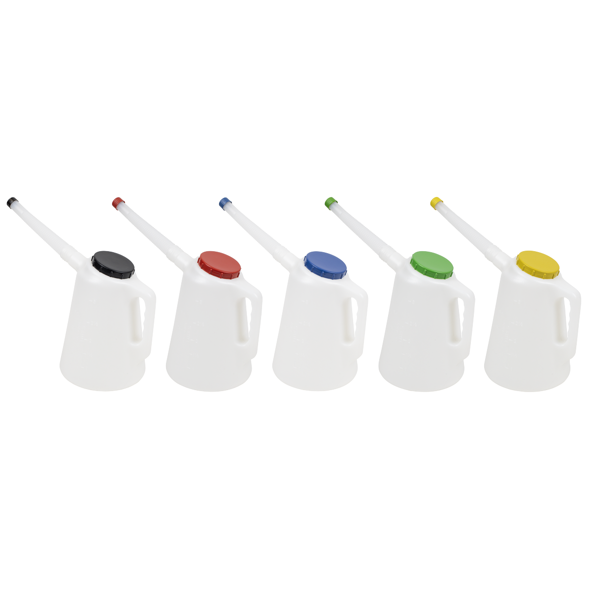 Sealey JDL3SET Oil Containers with Lid & Flexible Spout 3L - Set of 5