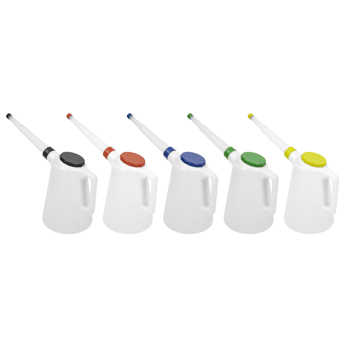 Sealey JDL5SET Oil Containers with Lid & Flexible Spout 5L - Set of 5