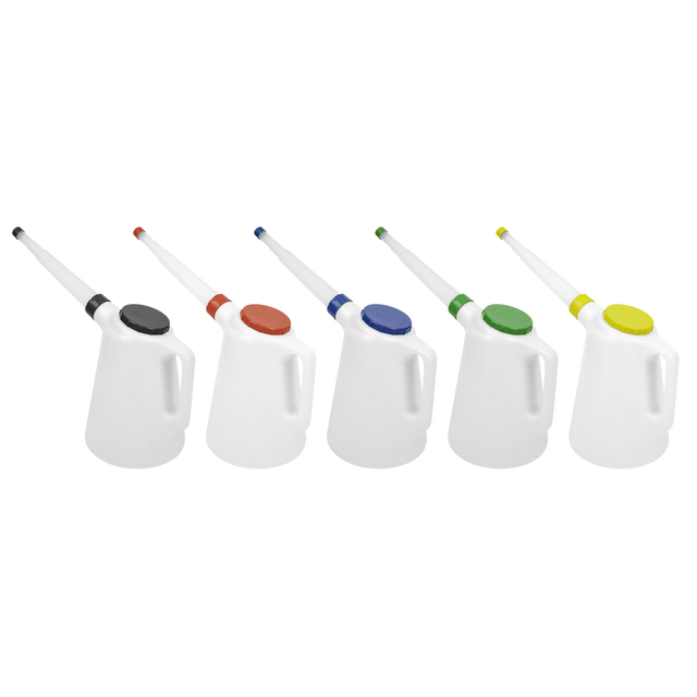 Sealey JDL5SET Oil Containers with Lid & Flexible Spout 5L - Set of 5