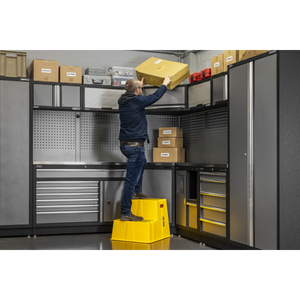 Sealey KS6 Heavy-Duty 2-Step Safety Steps with Anti-Slip Treads 150kg Capacity, Yellow - EN 14183 - additional view 9
