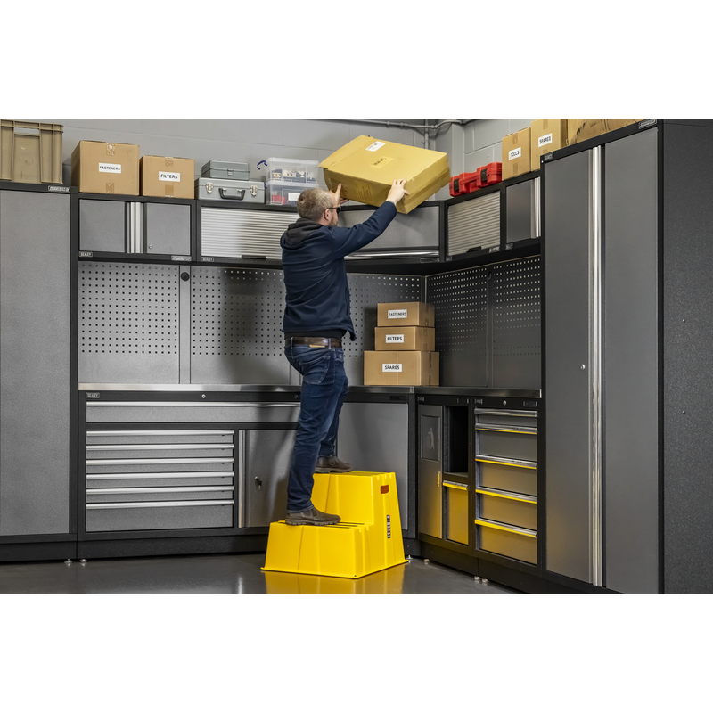 Sealey KS6 Heavy-Duty 2-Step Safety Steps with Anti-Slip Treads 150kg Capacity, Yellow - EN 14183 - additional view 9