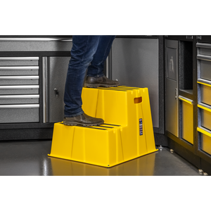 Sealey KS6 Heavy-Duty 2-Step Safety Steps with Anti-Slip Treads 150kg Capacity, Yellow - EN 14183 - additional view 10