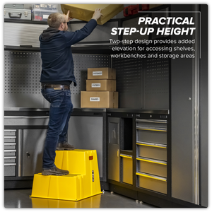 Sealey KS6 Heavy-Duty 2-Step Safety Steps with Anti-Slip Treads 150kg Capacity, Yellow - EN 14183 - additional view 6