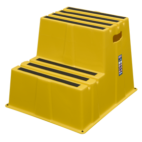Sealey KS6 Heavy-Duty 2-Step Safety Steps with Anti-Slip Treads 150kg Capacity, Yellow - EN 14183