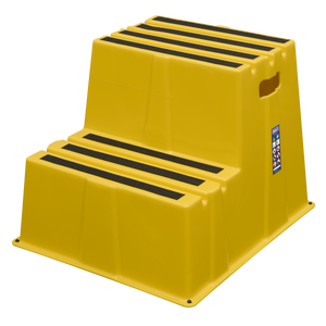 Sealey KS6 Heavy-Duty 2-Step Safety Steps with Anti-Slip Treads 150kg Capacity, Yellow - EN 14183