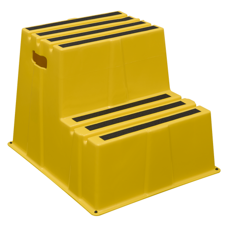 Sealey KS6 Heavy-Duty 2-Step Safety Steps with Anti-Slip Treads 150kg Capacity, Yellow - EN 14183 - additional view 2