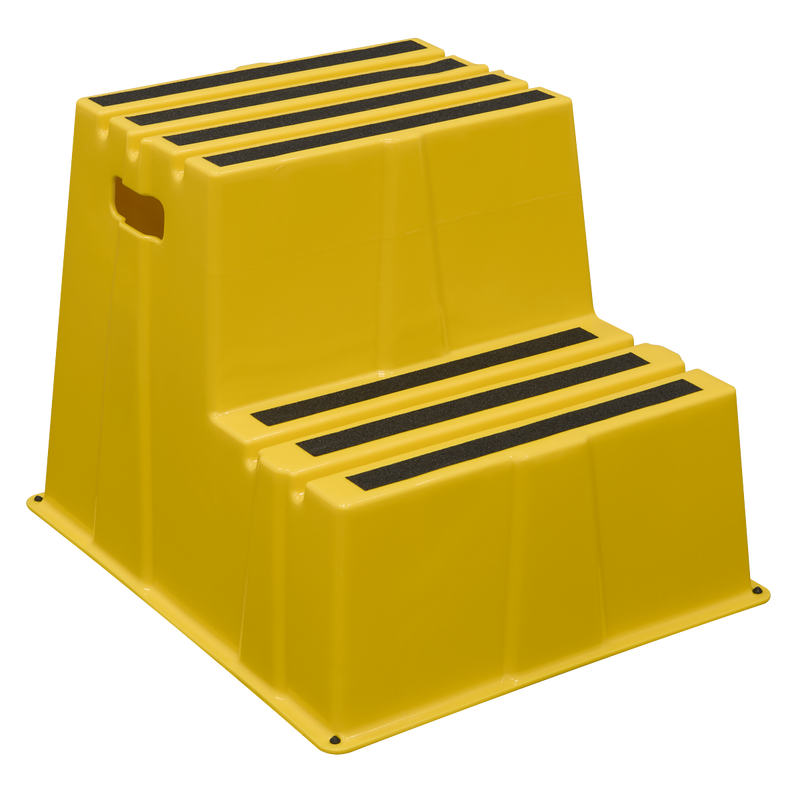 Sealey KS6 Heavy-Duty 2-Step Safety Steps with Anti-Slip Treads 150kg Capacity, Yellow - EN 14183 - additional view 2