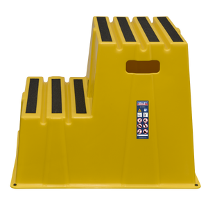 Sealey KS6 Heavy-Duty 2-Step Safety Steps with Anti-Slip Treads 150kg Capacity, Yellow - EN 14183 - additional view 3