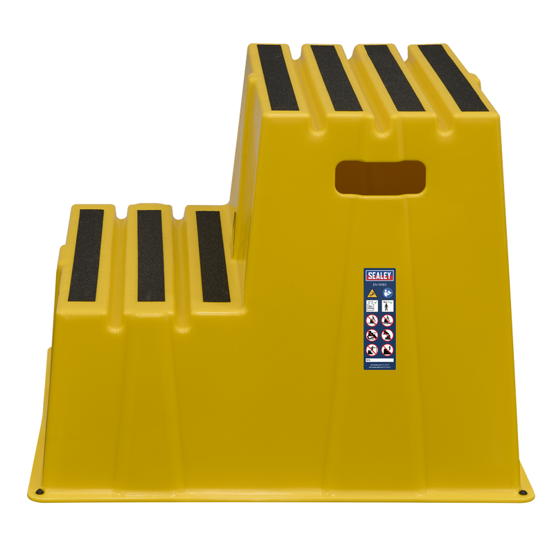 Sealey KS6 Heavy-Duty 2-Step Safety Steps with Anti-Slip Treads 150kg Capacity, Yellow - EN 14183 - additional view 3