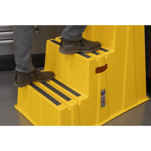 Sealey KS7 Heavy-Duty 3-Step Safety Steps with Anti-Slip Treads 150kg Capacity, Yellow - EN 14183 - additional view 4